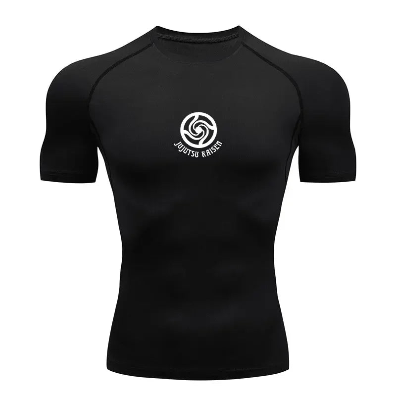 Men Anime Compression Shirt Quick Dry Gym Wear