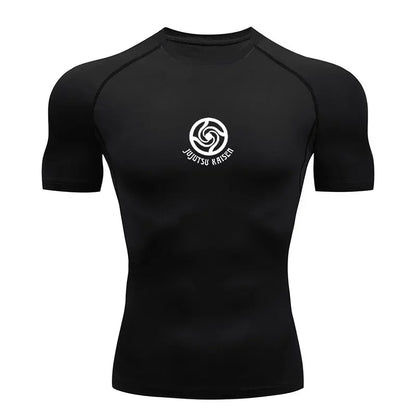 Men Anime Compression Shirt Quick Dry Gym Wear