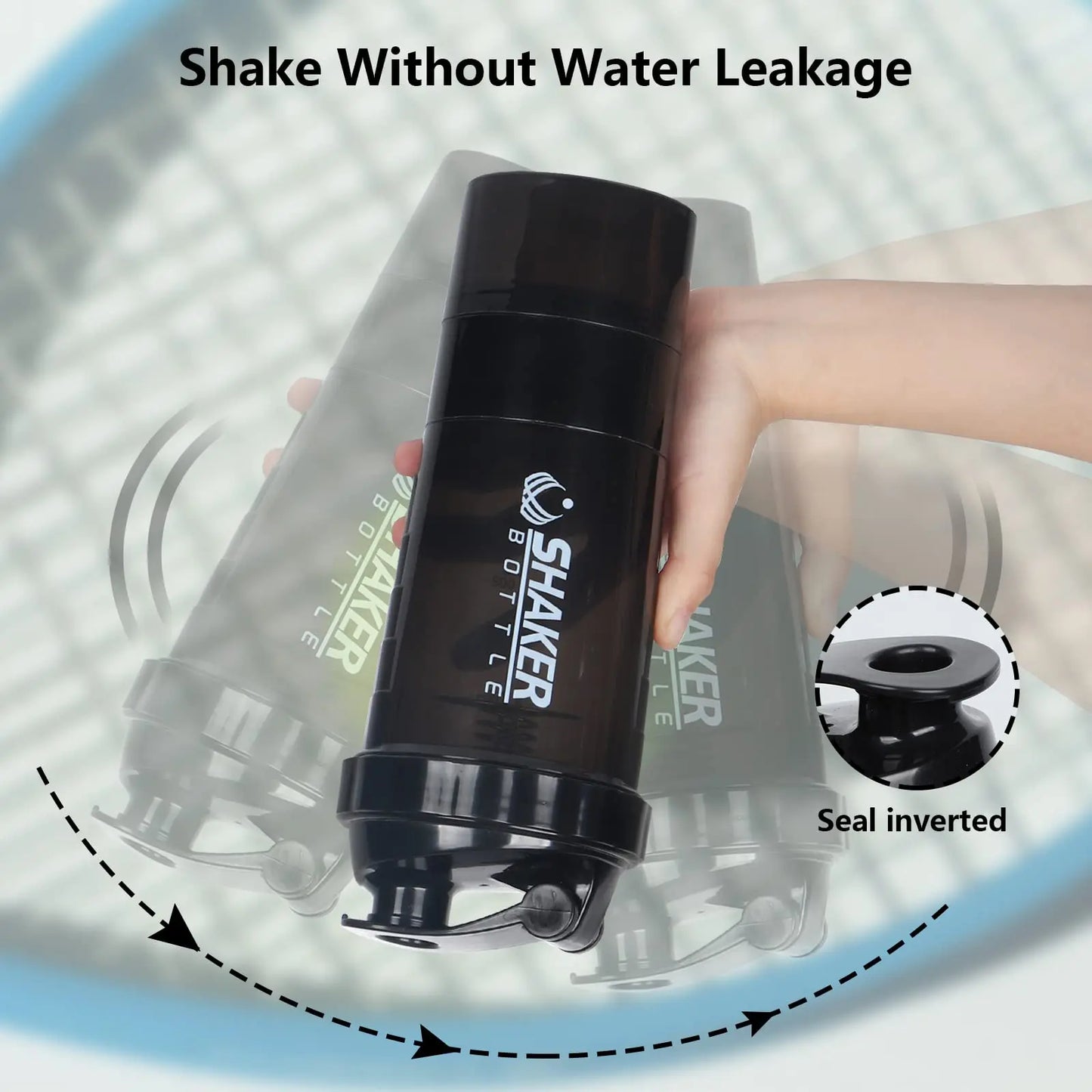 ShakeFuel Bottle 3-Layer — Protein Shaker Mixing Bottle