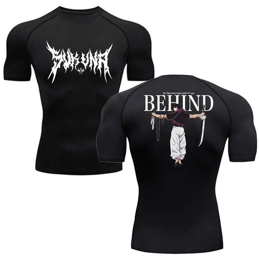 Men Anime Compression Shirt Quick Dry Gym Wear
