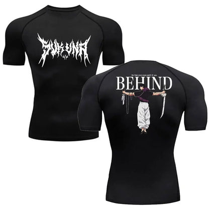 Men Anime Compression Shirt Quick Dry Gym Wear