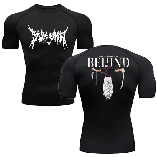 Men Anime Compression Shirt Quick Dry Gym Wear