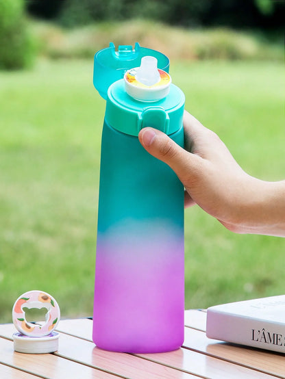 Gradient Air Water Bottle – Scented Flavor Hydration Cup 650ml (Pineapple 🍍, Peach 🍑, Orange 🍊, Grape 🍇, Lemon 🍋, Red Bull ⚡, Cola 🥤)