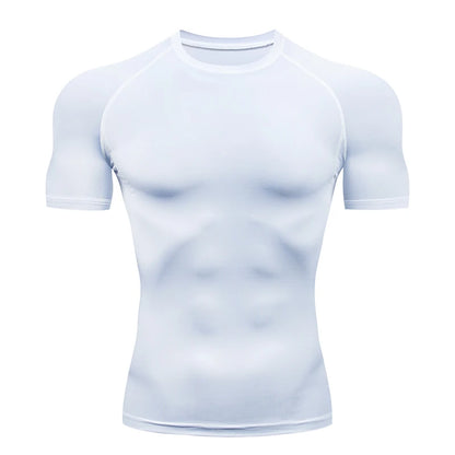 Men Quick Dry Compression Shirt Running Gym Wear