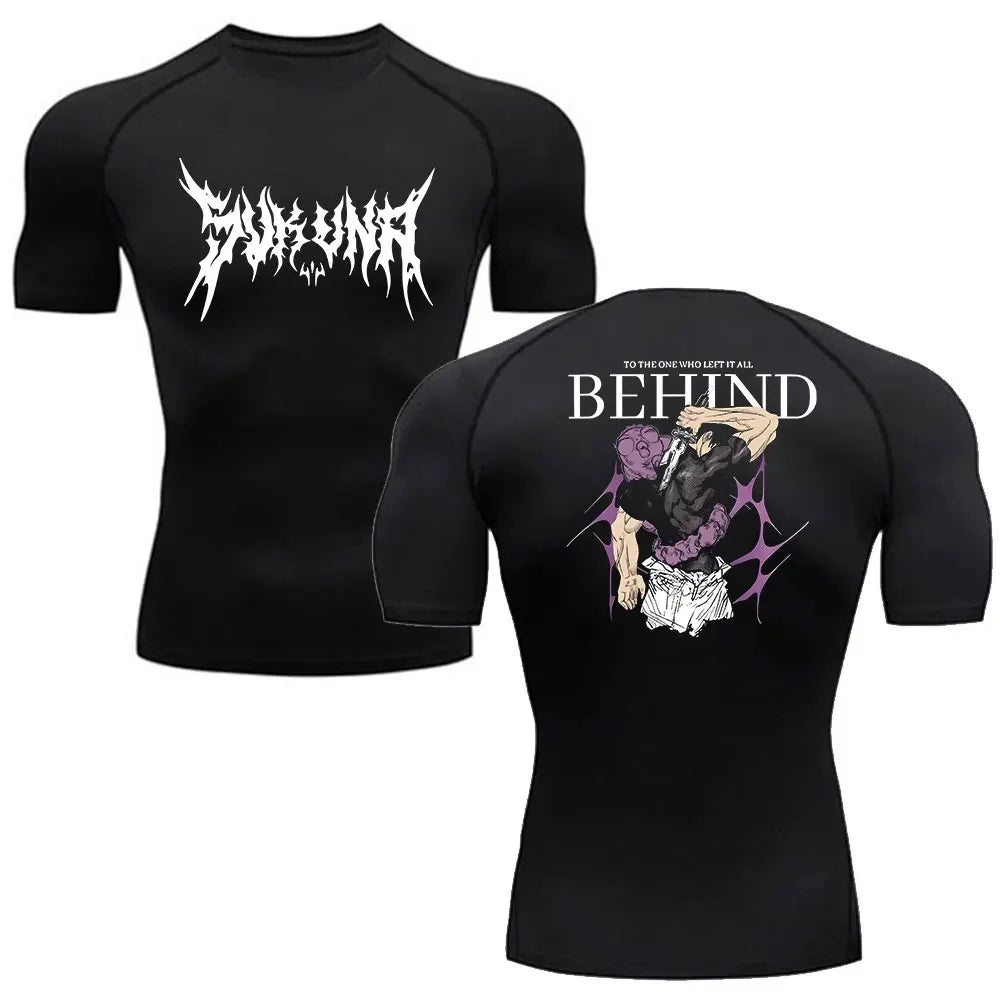 Men Anime Compression Shirt Quick Dry Gym Wear