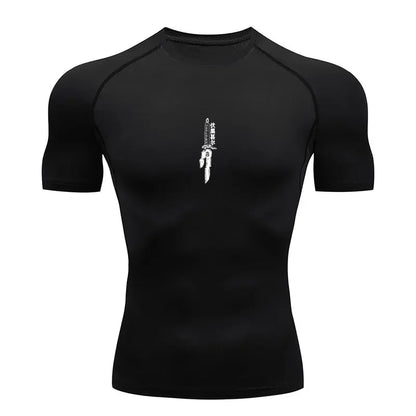 Men Anime Compression Shirt Quick Dry Gym Wear