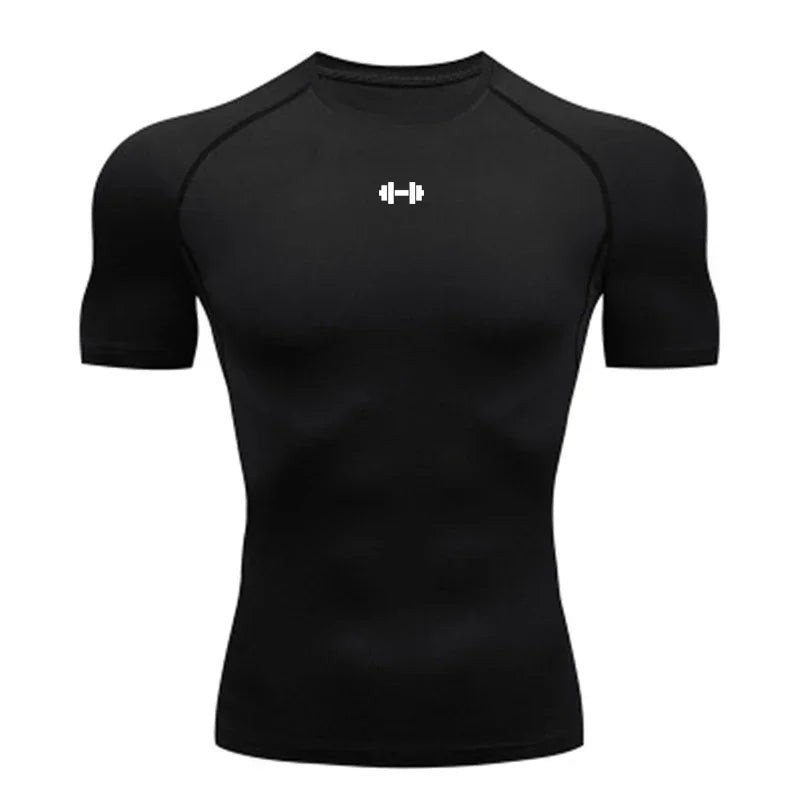 Men Quick Dry Compression Shirt Running Gym Wear