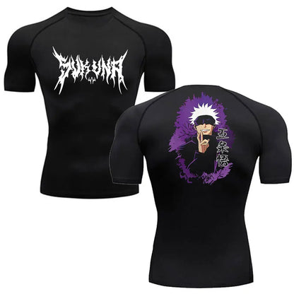 Men Anime Compression Shirt Quick Dry Gym Wear