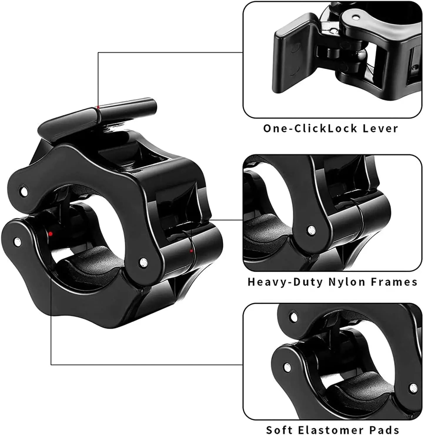 Quick Release Barbell Clamps – Secure Weight Plates Fas