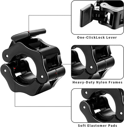 Quick Release Barbell Clamps – Secure Weight Plates Fas