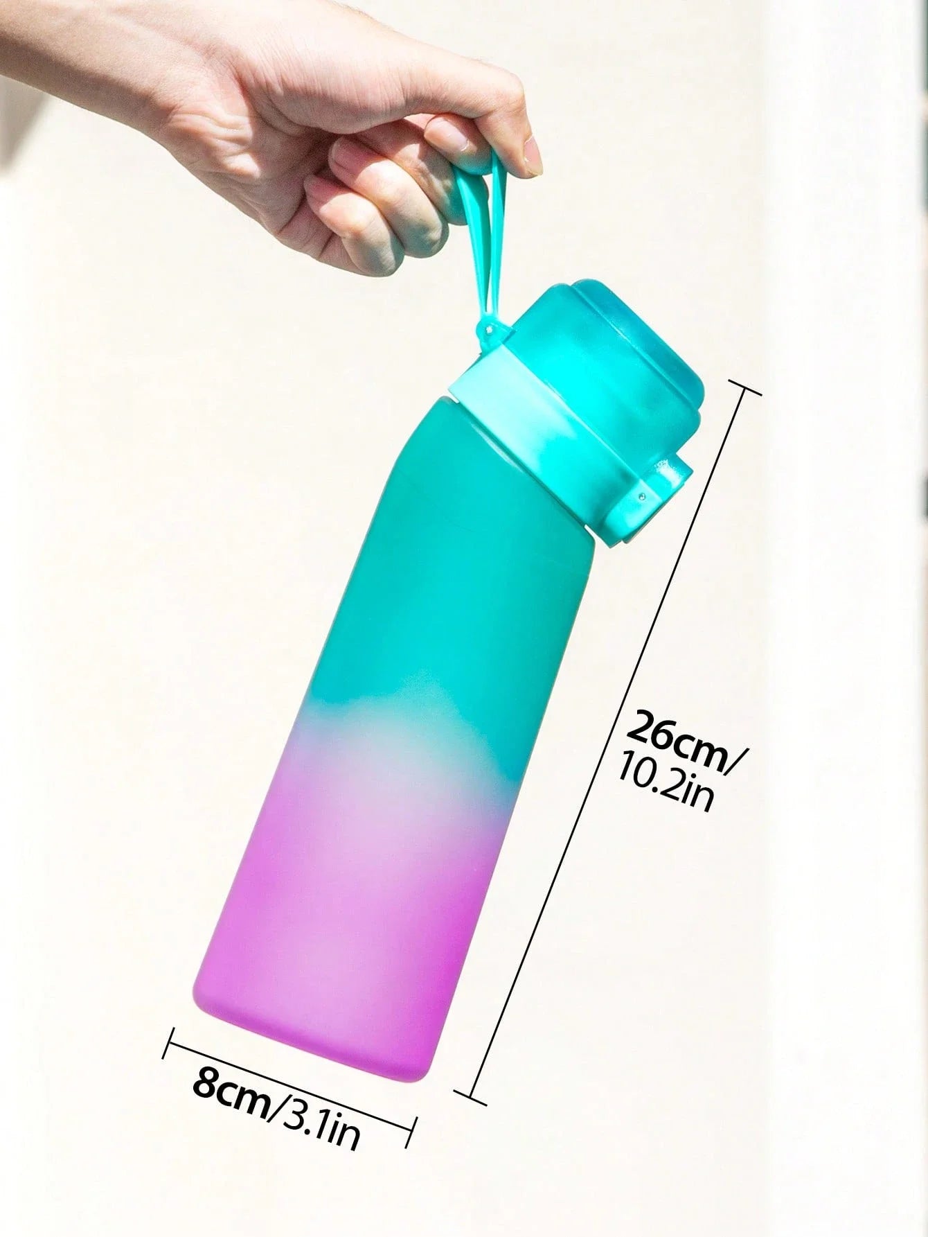 Gradient Air Water Bottle – Scented Flavor Hydration Cup 650ml (Pineapple 🍍, Peach 🍑, Orange 🍊, Grape 🍇, Lemon 🍋, Red Bull ⚡, Cola 🥤)