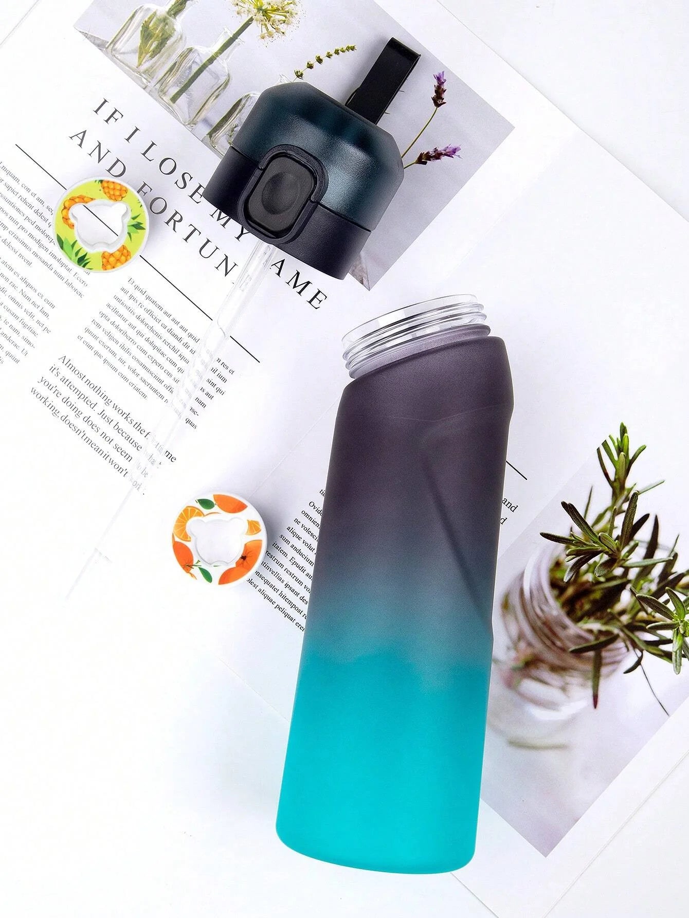 Aromatic Hydration Bottle 650ml (Pineapple 🍍, Peach 🍑, Orange 🍊, Grape 🍇, Lemon 🍋, Red Bull , Cola 🥤)