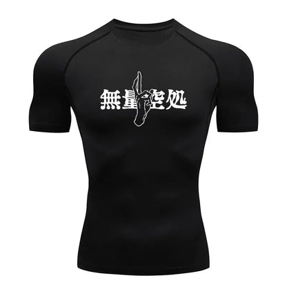 Men Anime Compression Shirt Quick Dry Gym Wear