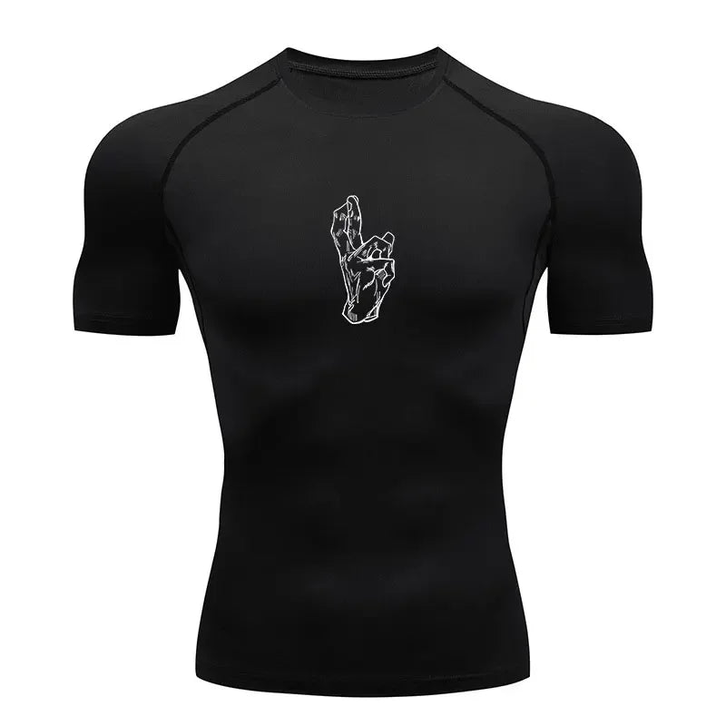 Men Anime Compression Shirt Quick Dry Gym Wear