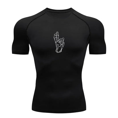 Men Anime Compression Shirt Quick Dry Gym Wear