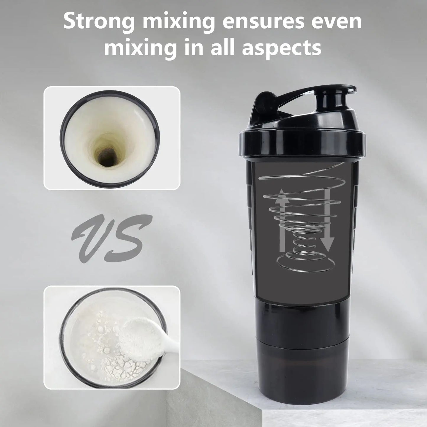 ShakeFuel Bottle 3-Layer — Protein Shaker Mixing Bottle