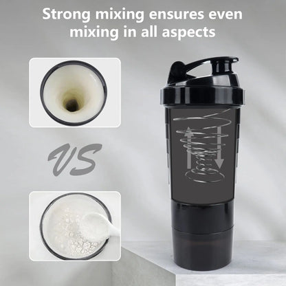 ShakeFuel Bottle 3-Layer — Protein Shaker Mixing Bottle