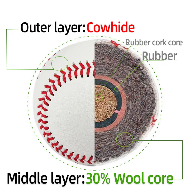 Cowhide Baseball – 9 inch Handmade Hardball Training