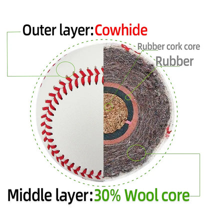 Cowhide Baseball – 9 inch Handmade Hardball Training