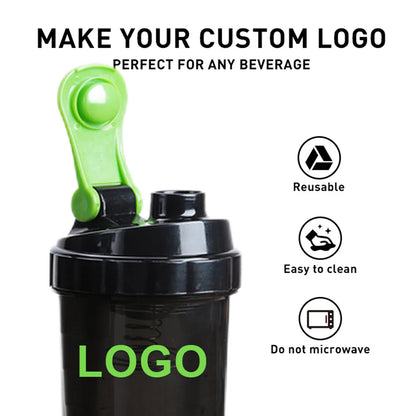 ShakeFuel Bottle 3-Layer — Protein Shaker Mixing Bottle