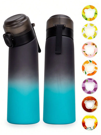 Gradient Air Water Bottle – Scented Flavor Hydration Cup 650ml (Pineapple 🍍, Peach 🍑, Orange 🍊, Grape 🍇, Lemon 🍋, Red Bull ⚡, Cola 🥤)