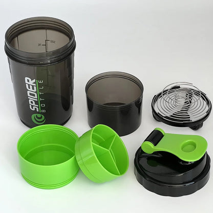 ShakeFuel Bottle 3-Layer — Protein Shaker Mixing Bottle