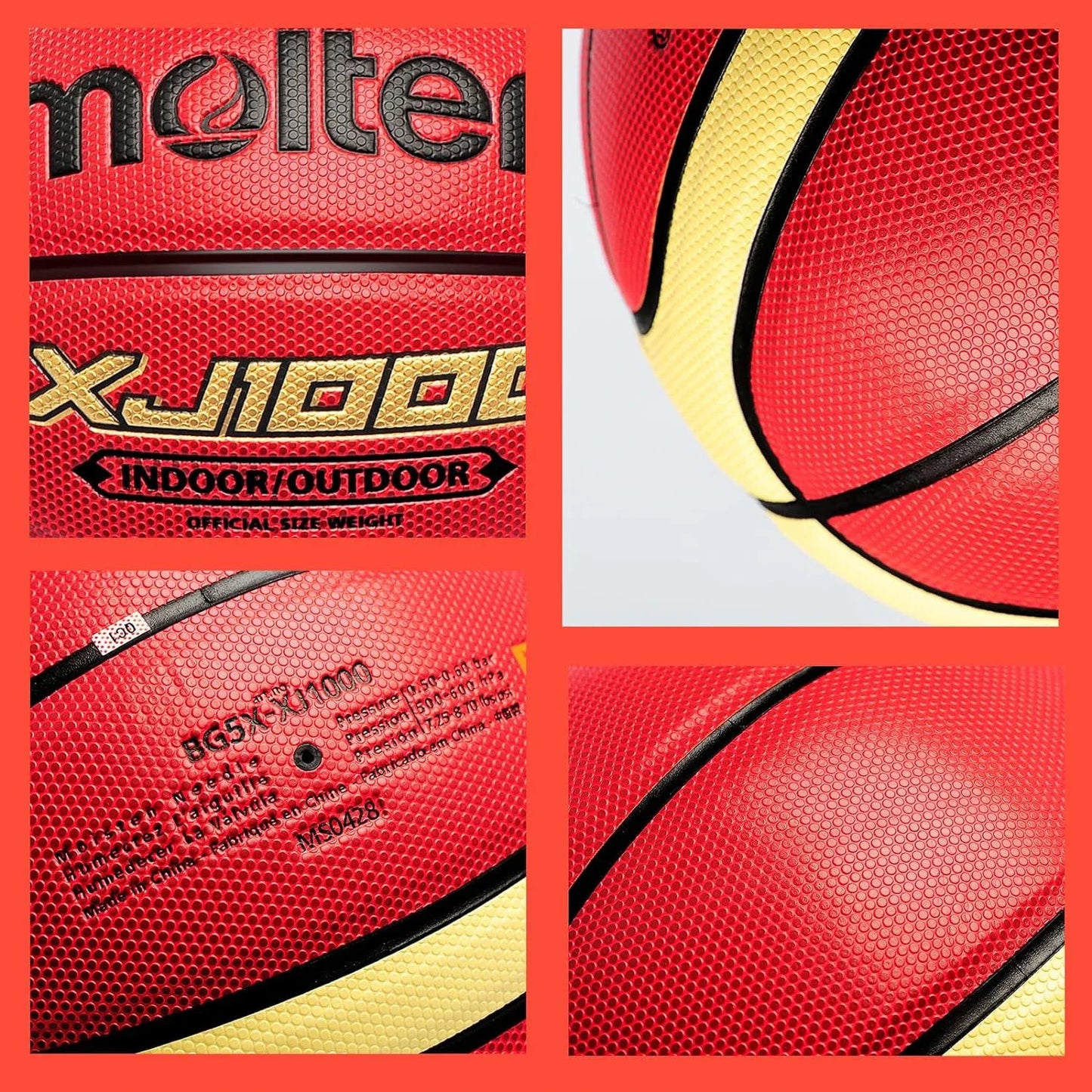 Molten XJ1000 Basketball – Durable Indoor/Outdoor PU Leather