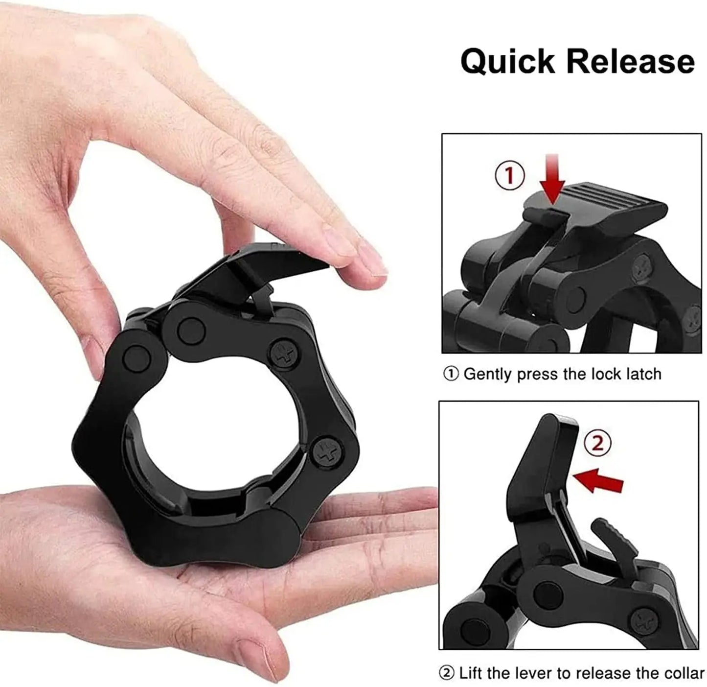 Quick Release Barbell Clamps – Secure Weight Plates Fas