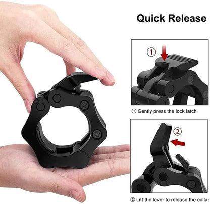 Quick Release Barbell Clamps – Secure Weight Plates Fas