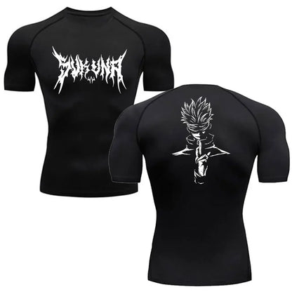 Men Anime Compression Shirt Quick Dry Gym Wear